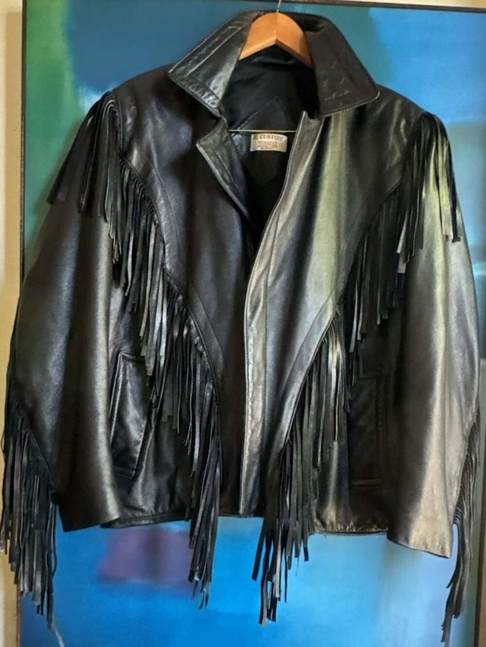 Reed Custom Leather Fringe Jacket Black